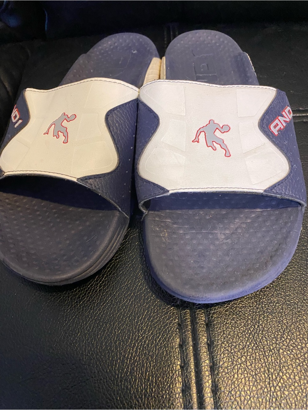 AND1 Navy, White & Red Slide Sandals